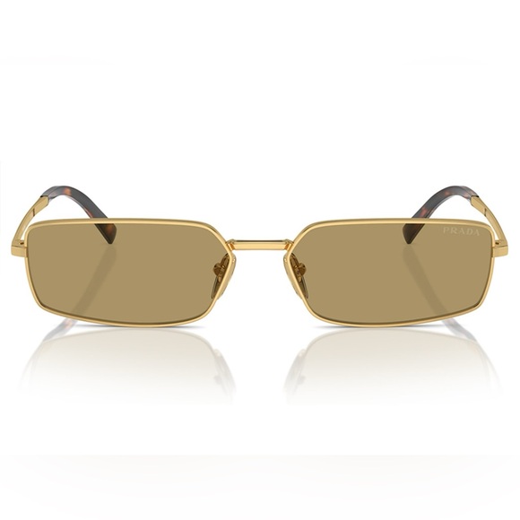 NEW PRADA SQUARE SUNGLASSES PRA60S 5AK70G GOLD SPR A60 5AK70G PRADA EYEWEAR - Picture 3 of 4